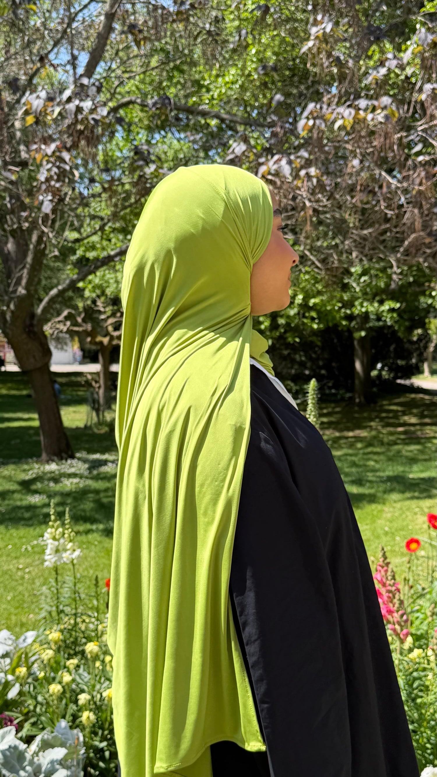 Voile - jersey Liquid vert Olives