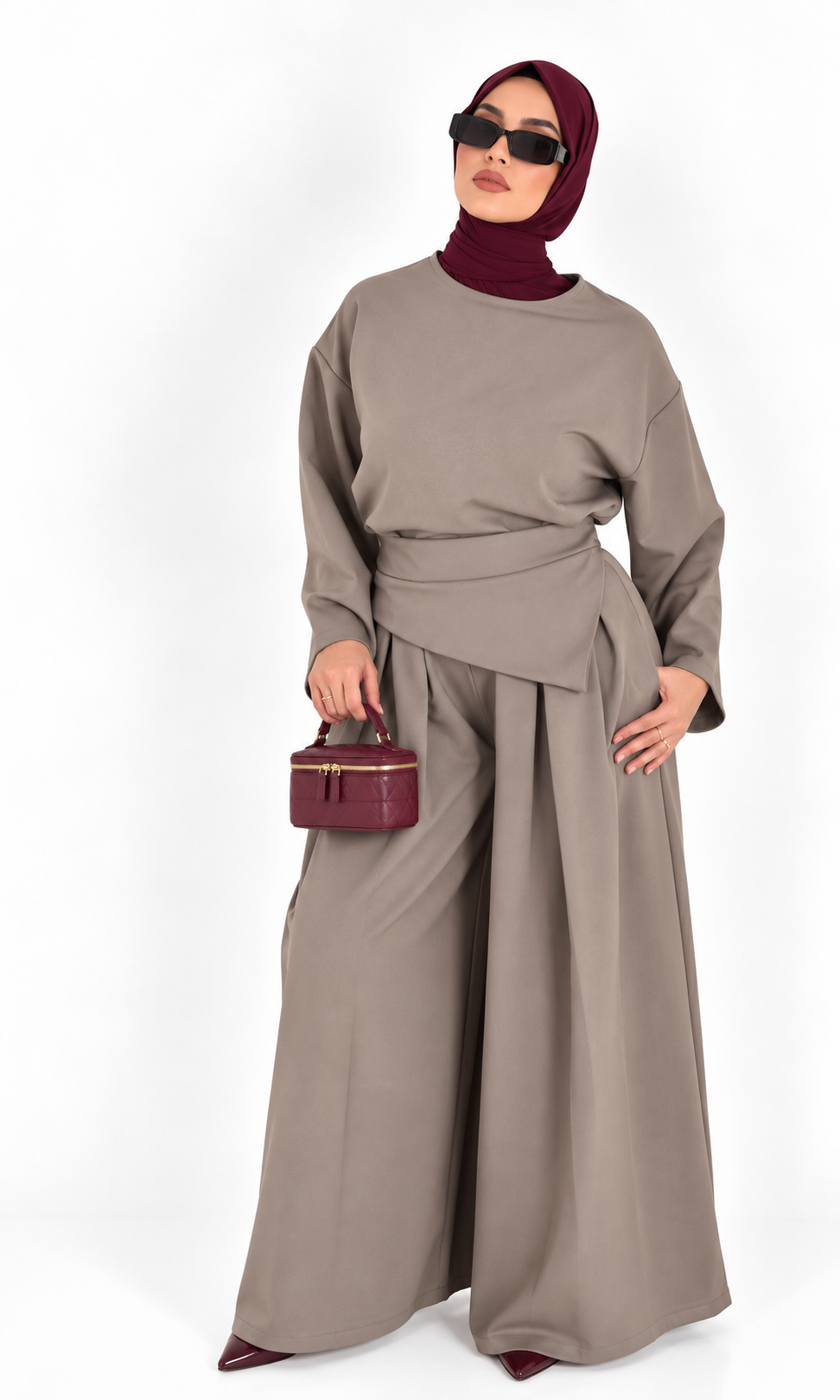 Ensemble pantalon ample structuré