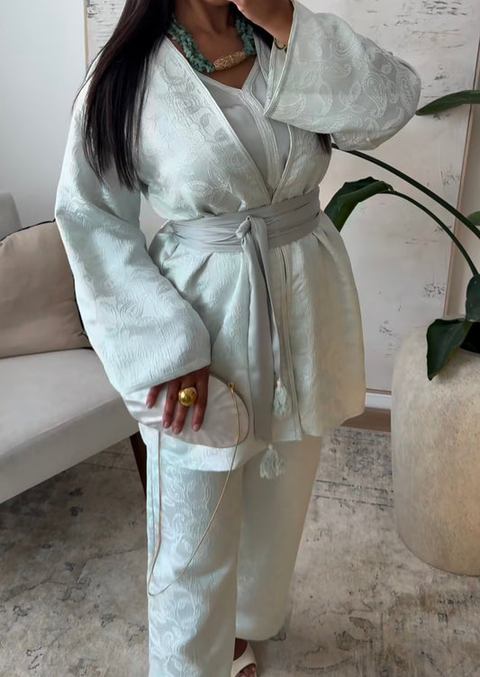 Ensemble Brocart – Vert d’Eau Pastel