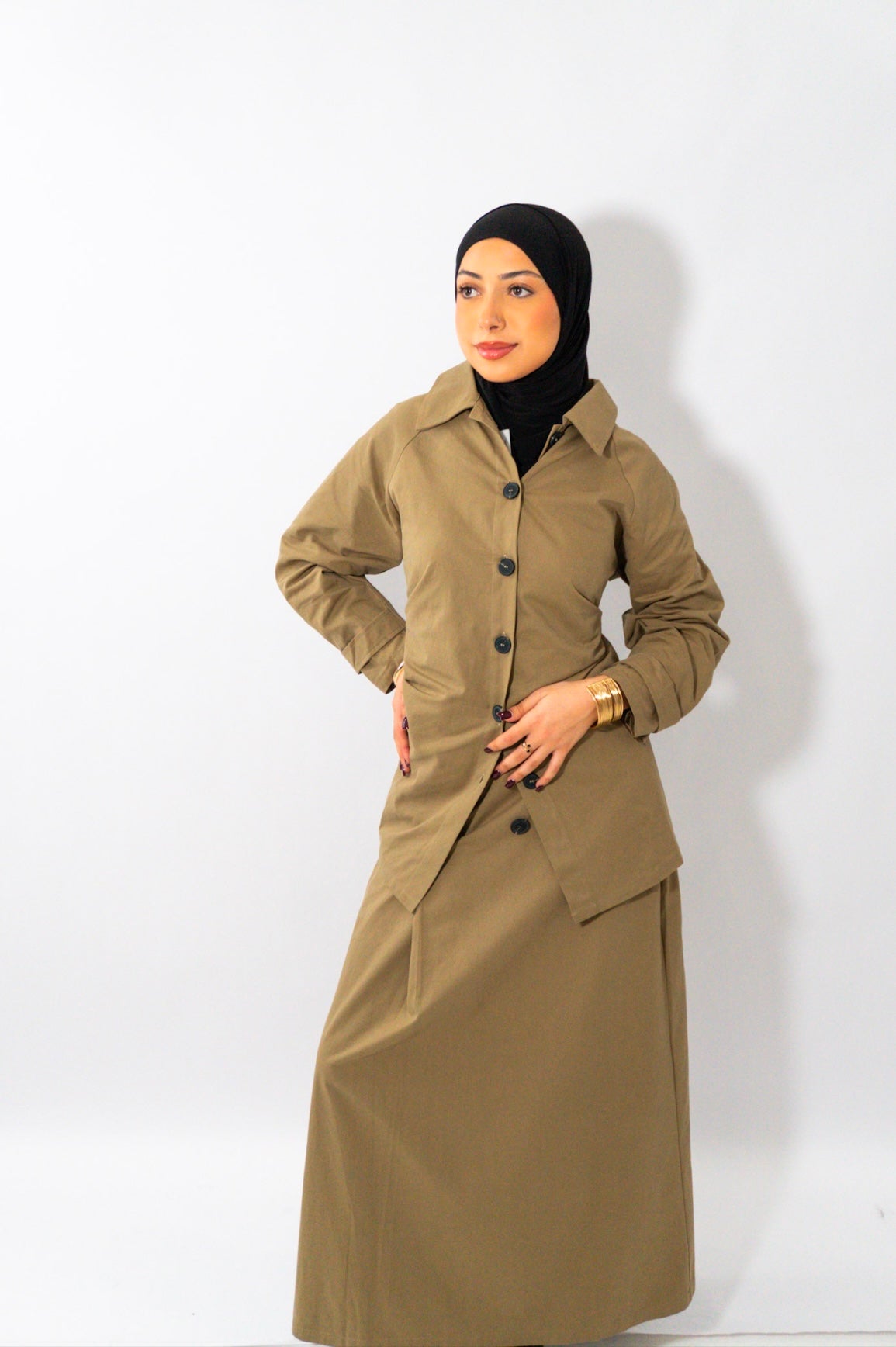 Ensemble Trench Longue – Kaki