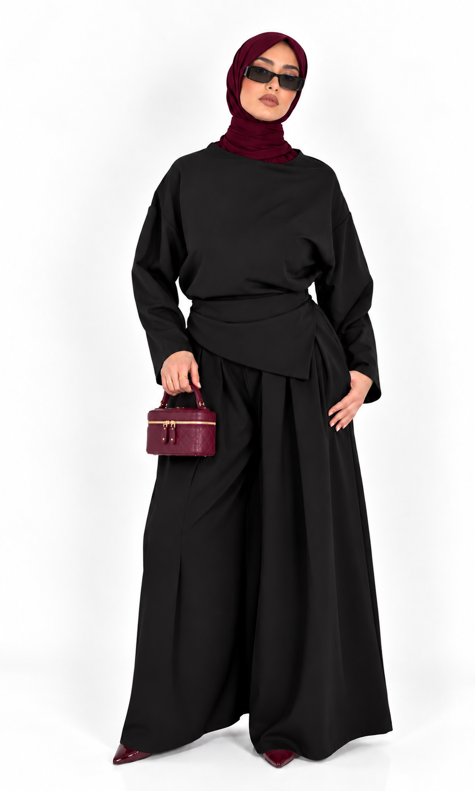 Ensemble pantalon ample structuré