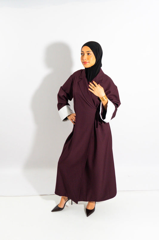 Robe Blazer – bordeaux à manches Blanc