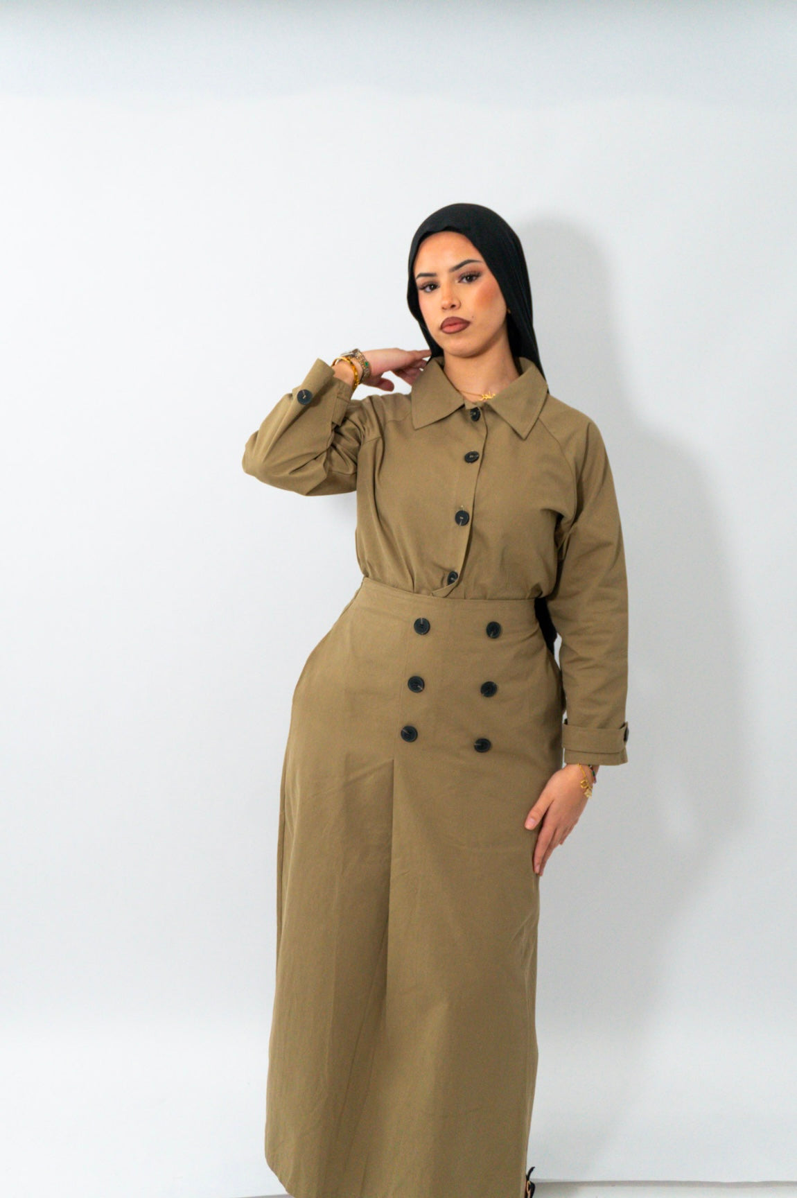 Ensemble Trench Longue – Kaki