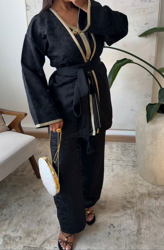 Ensemble Brocart “Éclat Impérial” – Noir & Or